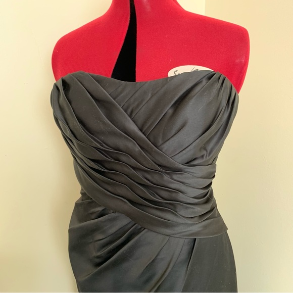 Bari Jay little black dress bridesmaid prom size 14 floor length - Picture 2 of 9